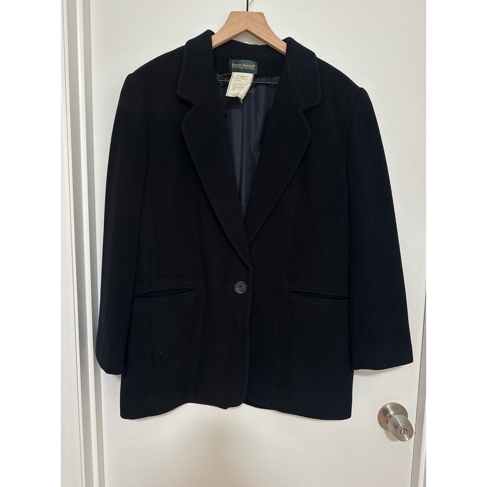 Harvé Benard | Woman's Vintage Wool Cashmere Blend Sports Coat Blazer Jacket, 10